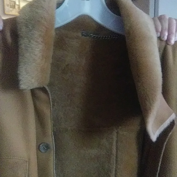 Men's Shearling/Suede soft leather car coat - Picture 2 of 8
